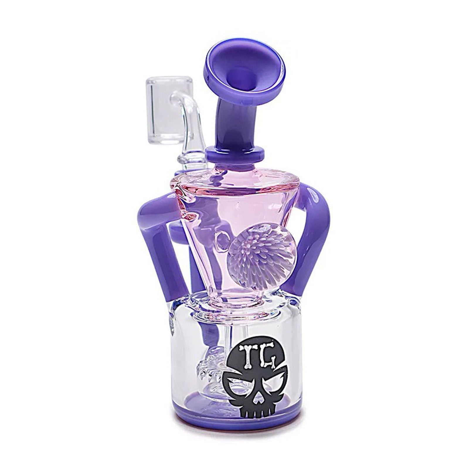 TOXIC Cone Flower Pendant Recycler Dab Rig in purple color