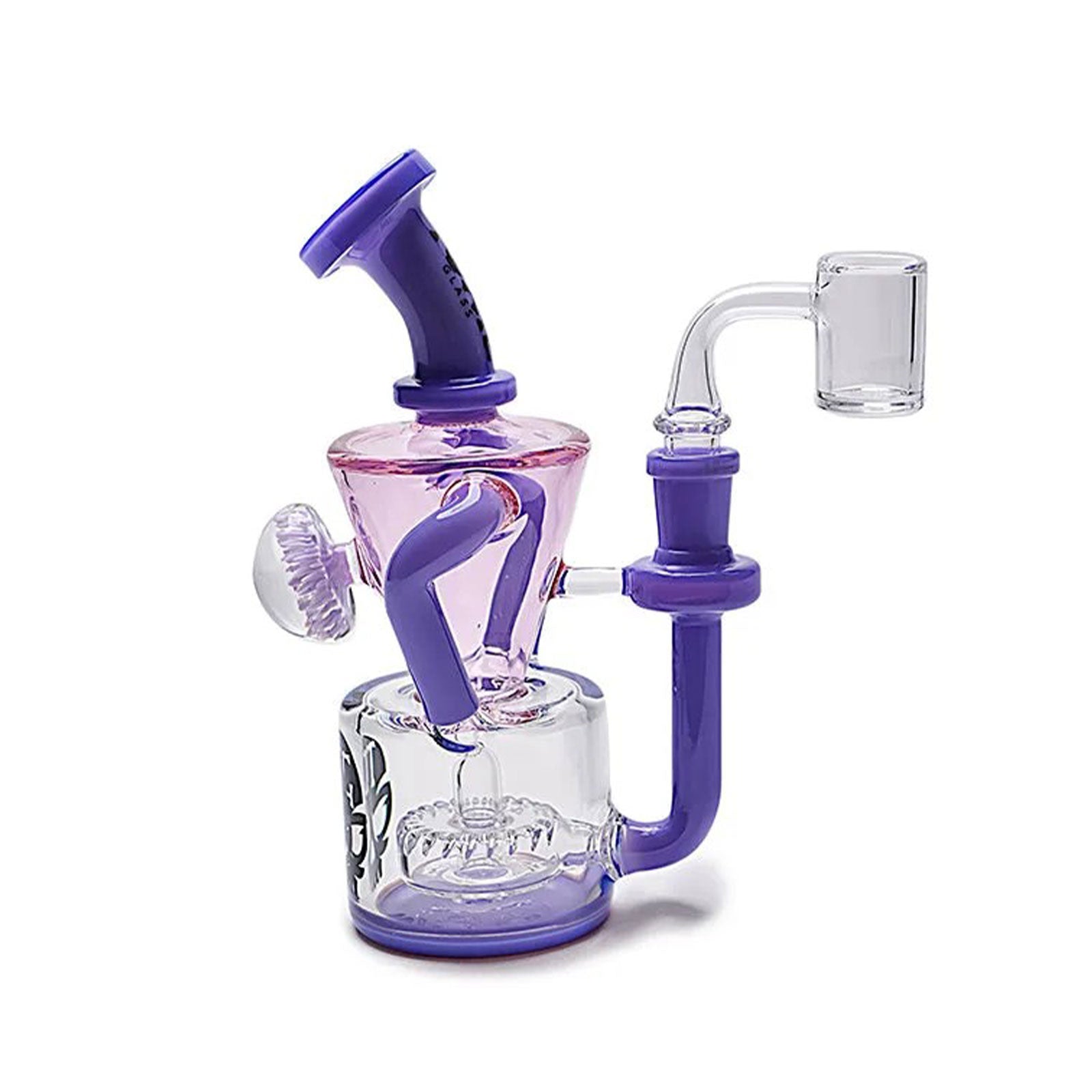 TOXIC Cone Flower Pendant Recycler Dab Rig - left view
