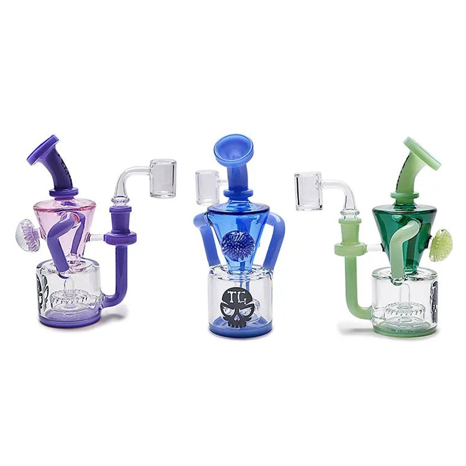 TOXIC Cone Flower Pendant Recycler Dab Rig all colors