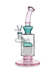Pink Tree Perc Bent Neck Bong - INHALCO