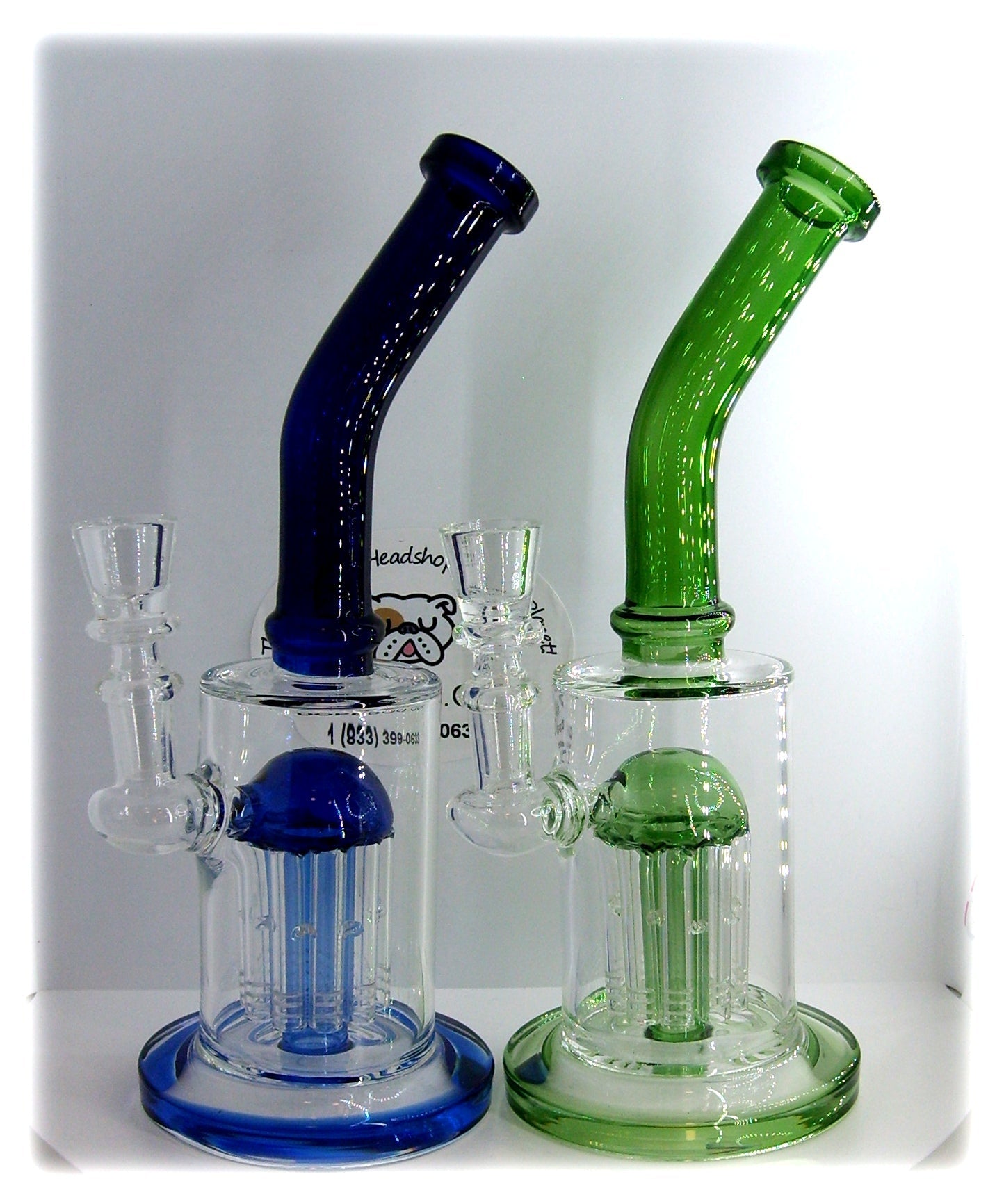 Blue and Green Tree Perc Water Pipe