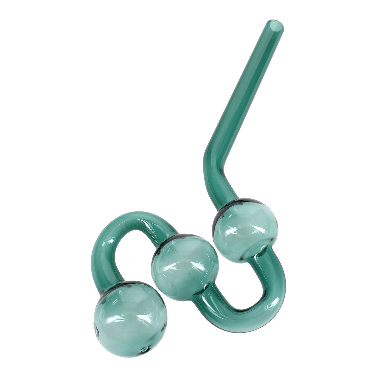 Triple Loop Water Dog Oil Burner Pipe 8″ in teal