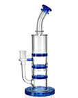 Blue Triple Perc Bong 11 inch