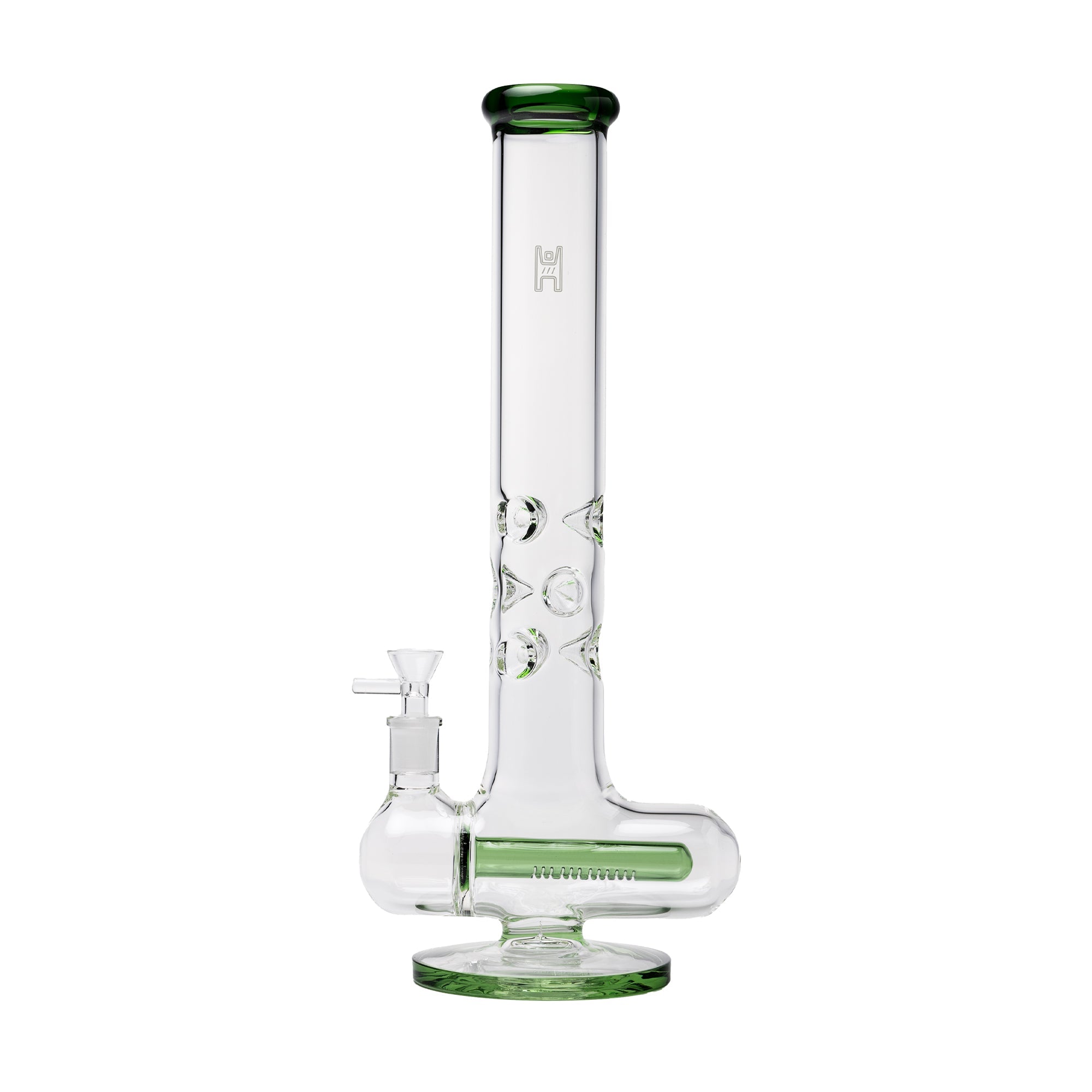 Tube Triple Ice Catch Inline Percolator Bong in green