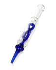 blue twist stem glass dab straw