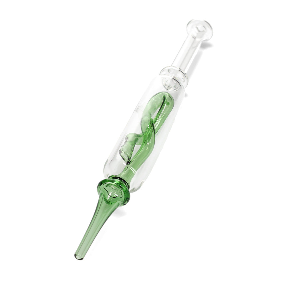 green twist stem glass dab straw - inhalco