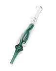 teal twist stem glass dab straw nectar collector