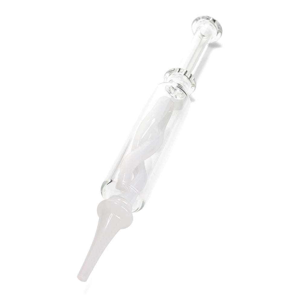white twist stem glass dab straw nectar collector