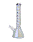 Human Grade 15 Inch Twisted Iridescent Beaker Water Bong