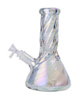 Human Grade 9 Inch Twisted Iridescent Beaker Water Bong