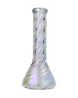 Back view of Twisted Iridescent Beaker Water Bong