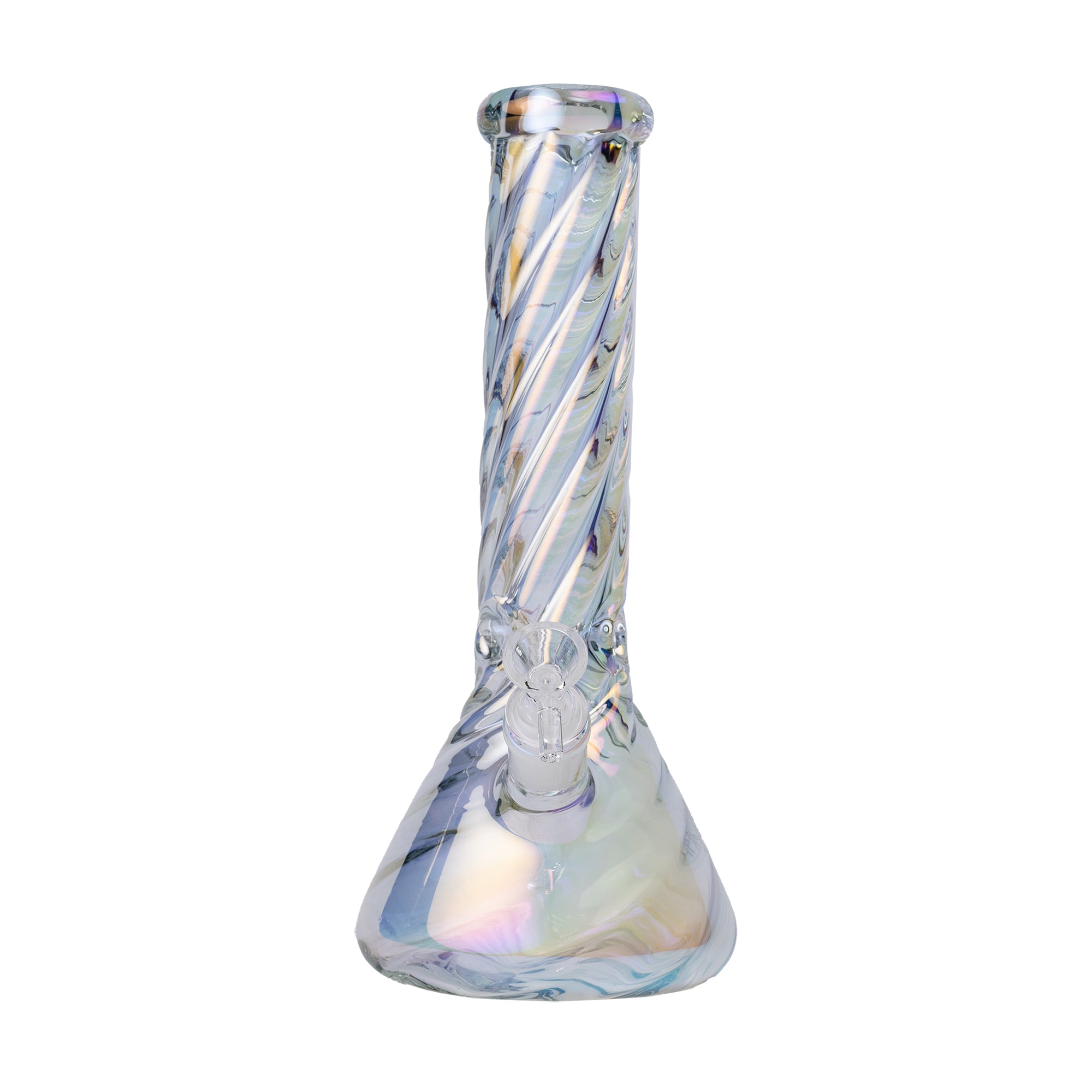 Human Grade Twisted Iridescent Beaker Water Bong