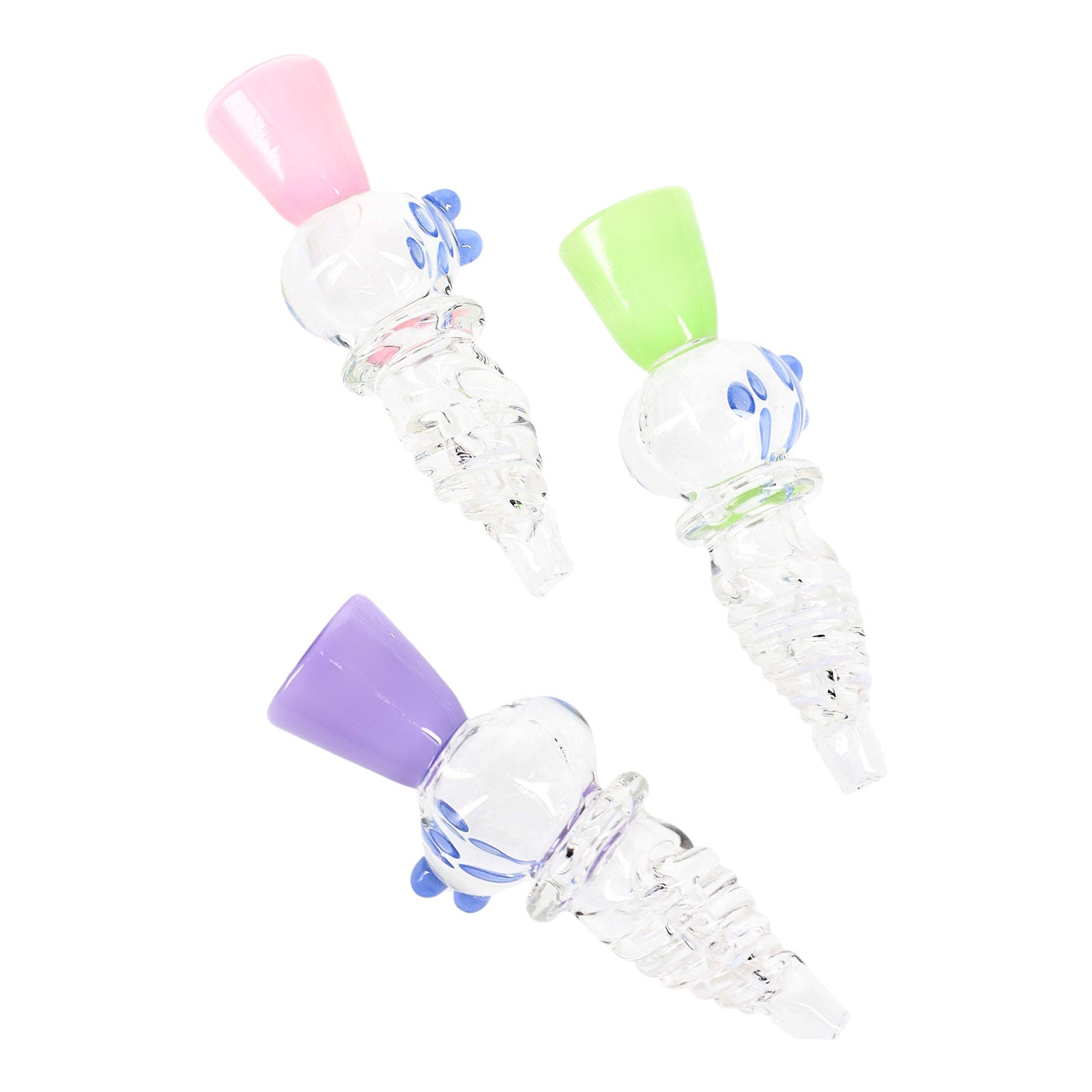 3.5″ Twisted  Neon Bowl Glass Chillum