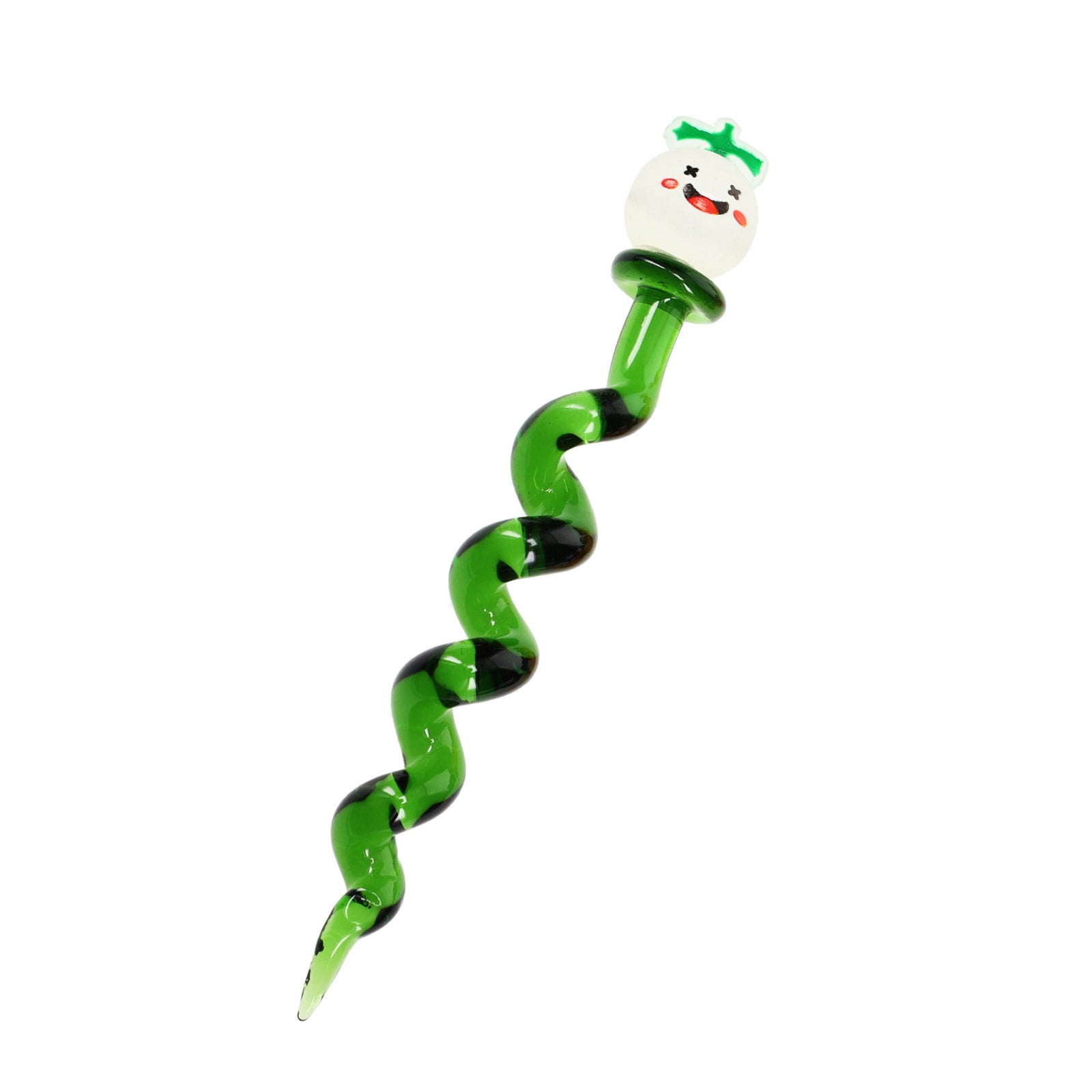 Twisted Smiley Glass Dab Tool with fun smiley face top