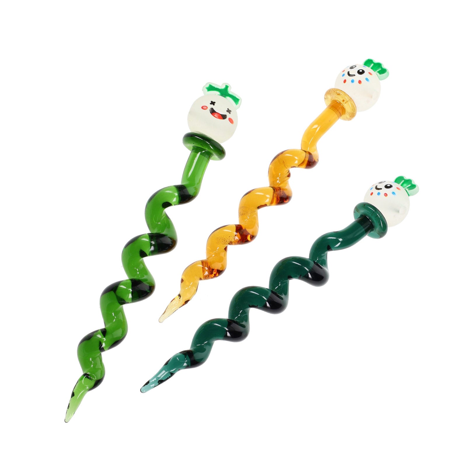 Twisted Smiley Glass Dab Tool with unique twisted glass design