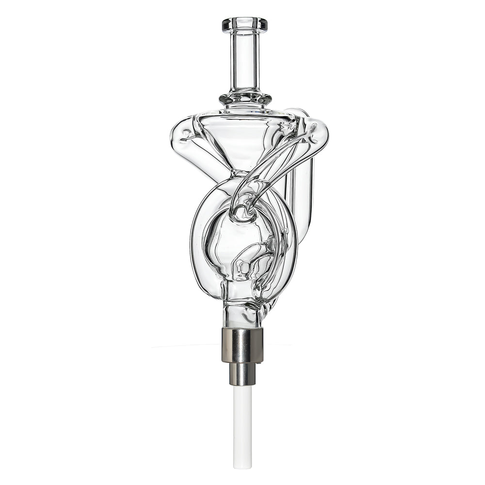 Twisted Spiral Recycler Glass Nectar Collector in Clear
