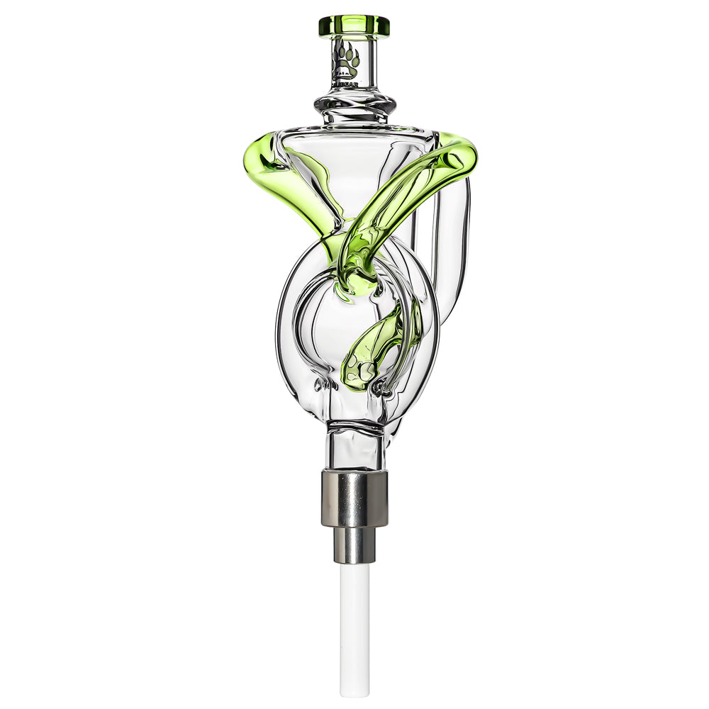 Twisted Spiral Recycler Glass Nectar Collector in Lime Green