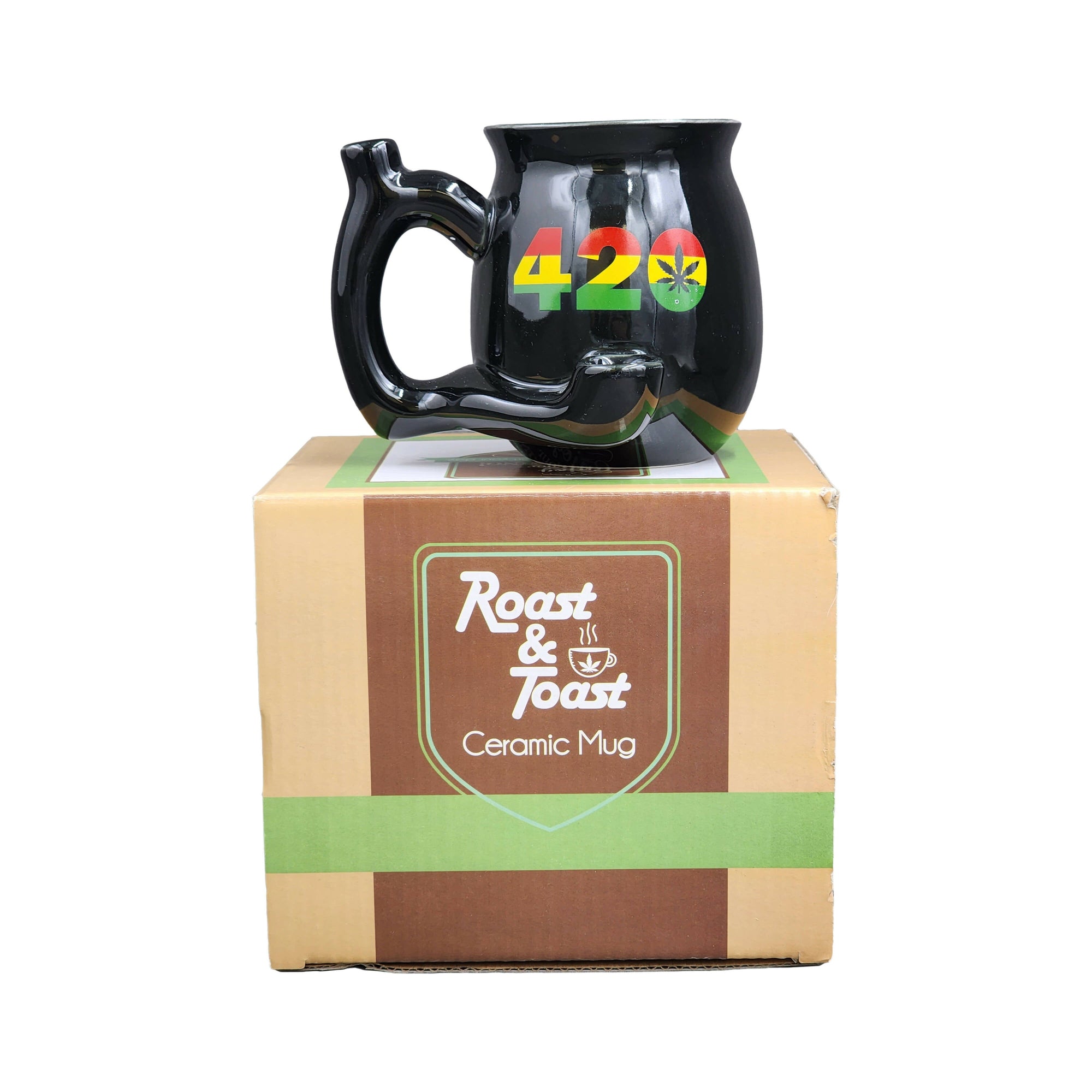 420 Black Mug with Rasta Colors