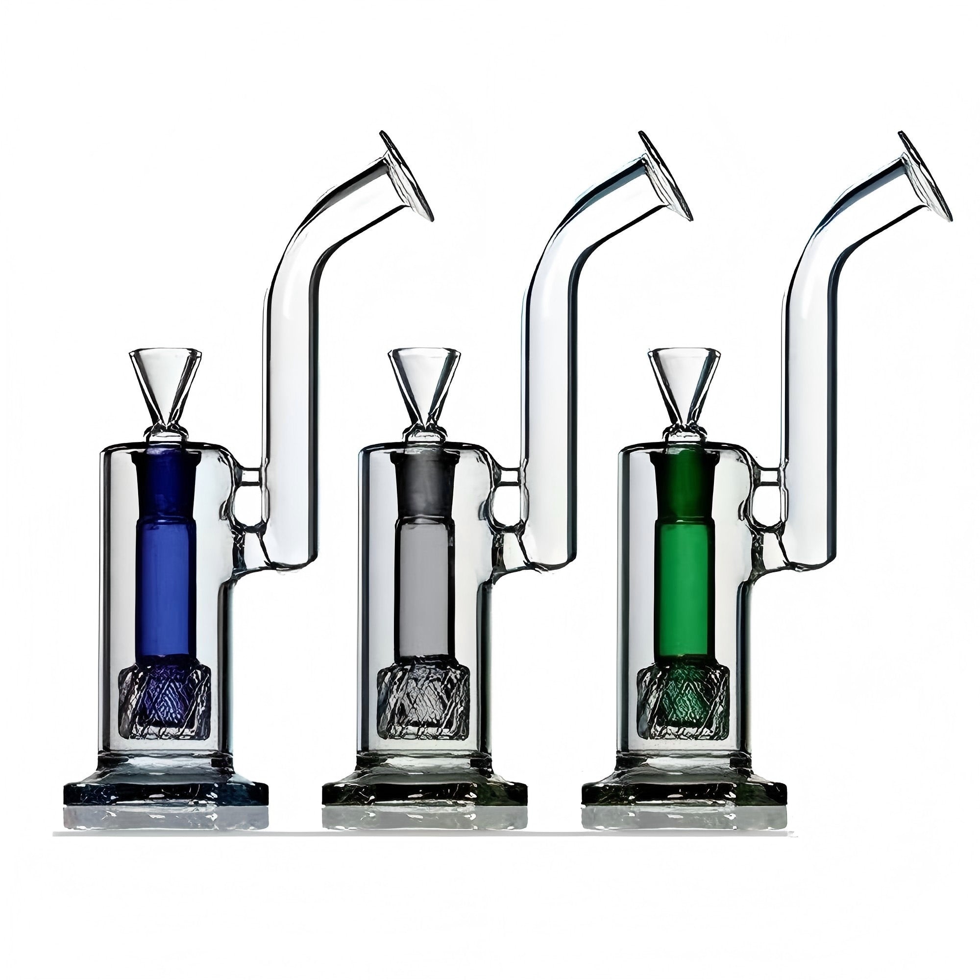 Upright Weed Bubbler with Perc with Reti percolator and ergonomic bent neck