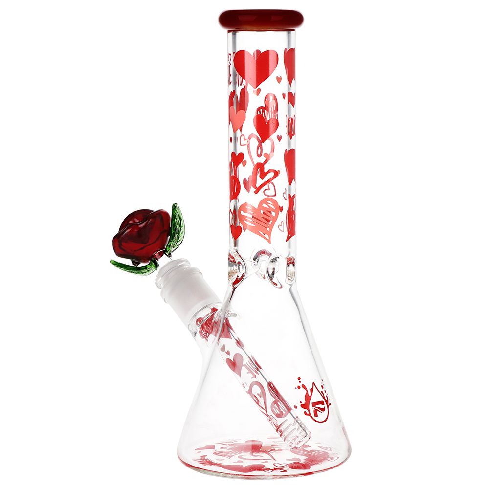 Valentine's Hearts and Roses Glass Bong