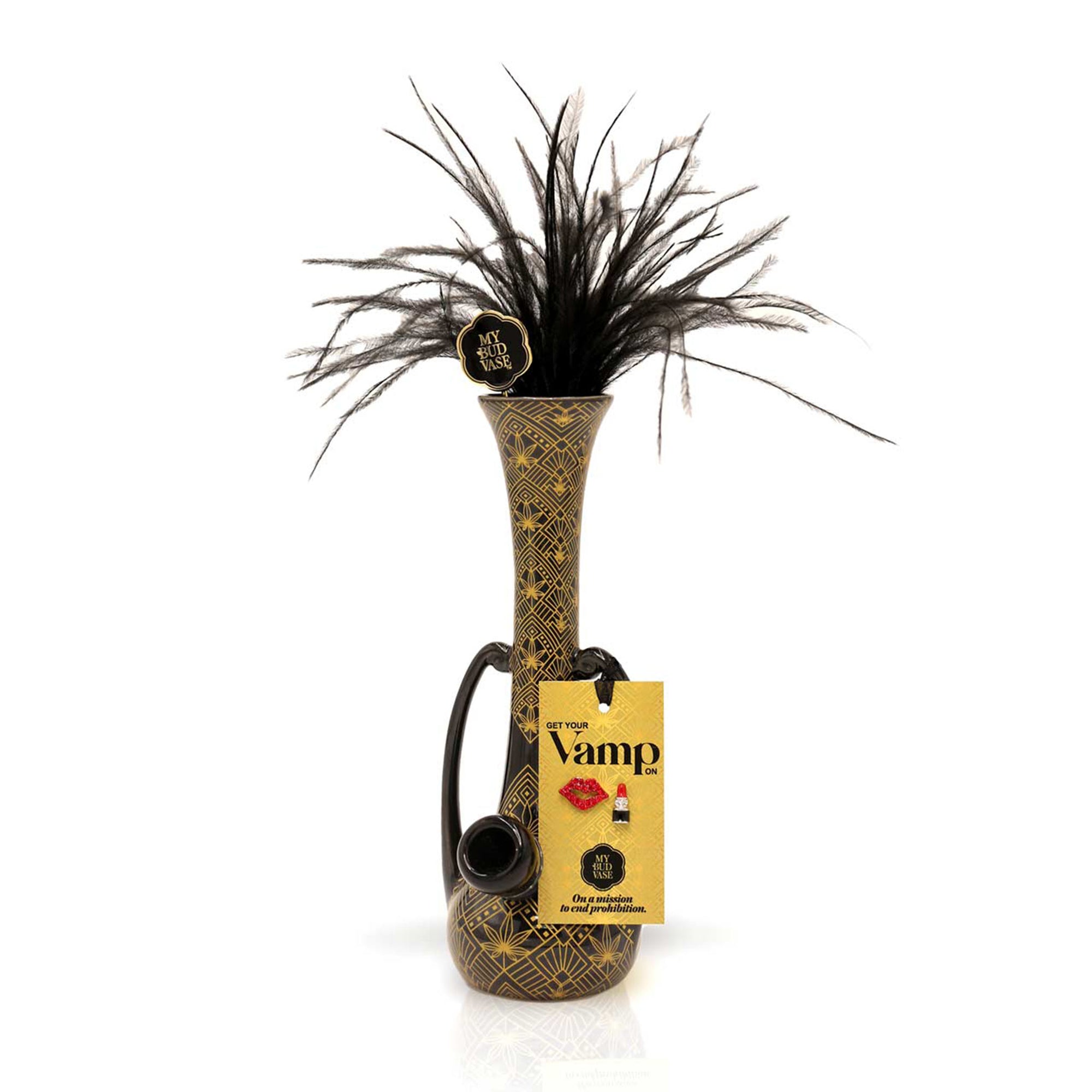 Vamp Black & Gold Vase Bong - inhalco