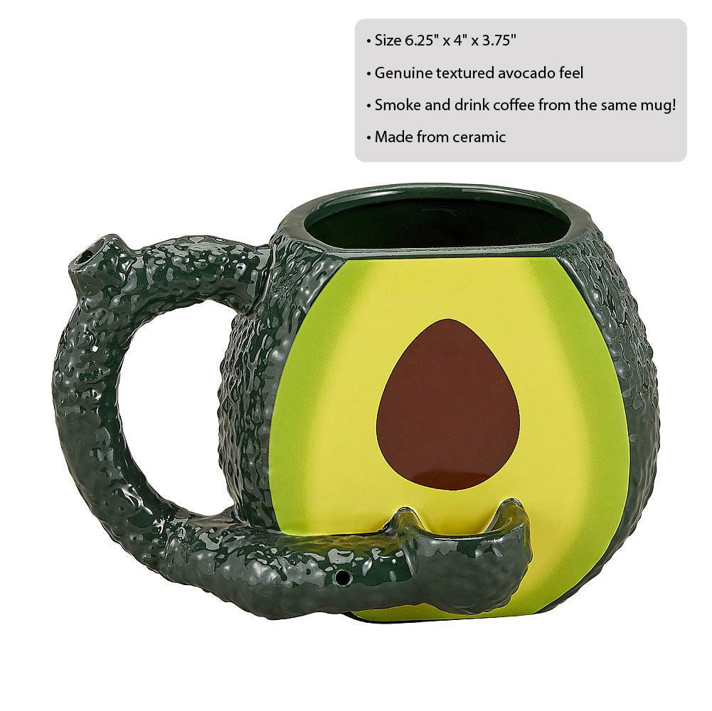 Avocado Coffee Mug with Pipe in Handle - inhalco