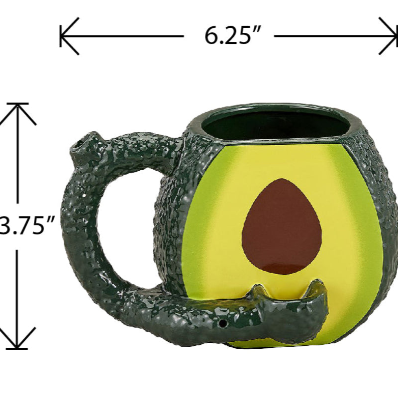 Avocado Coffee Mug with Pipe in Handle - inhalco