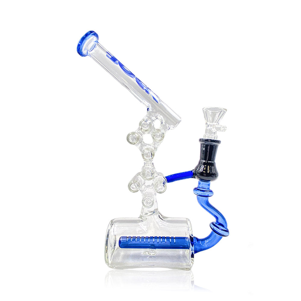 10" Vortex Inline Recycler Bong in blue color