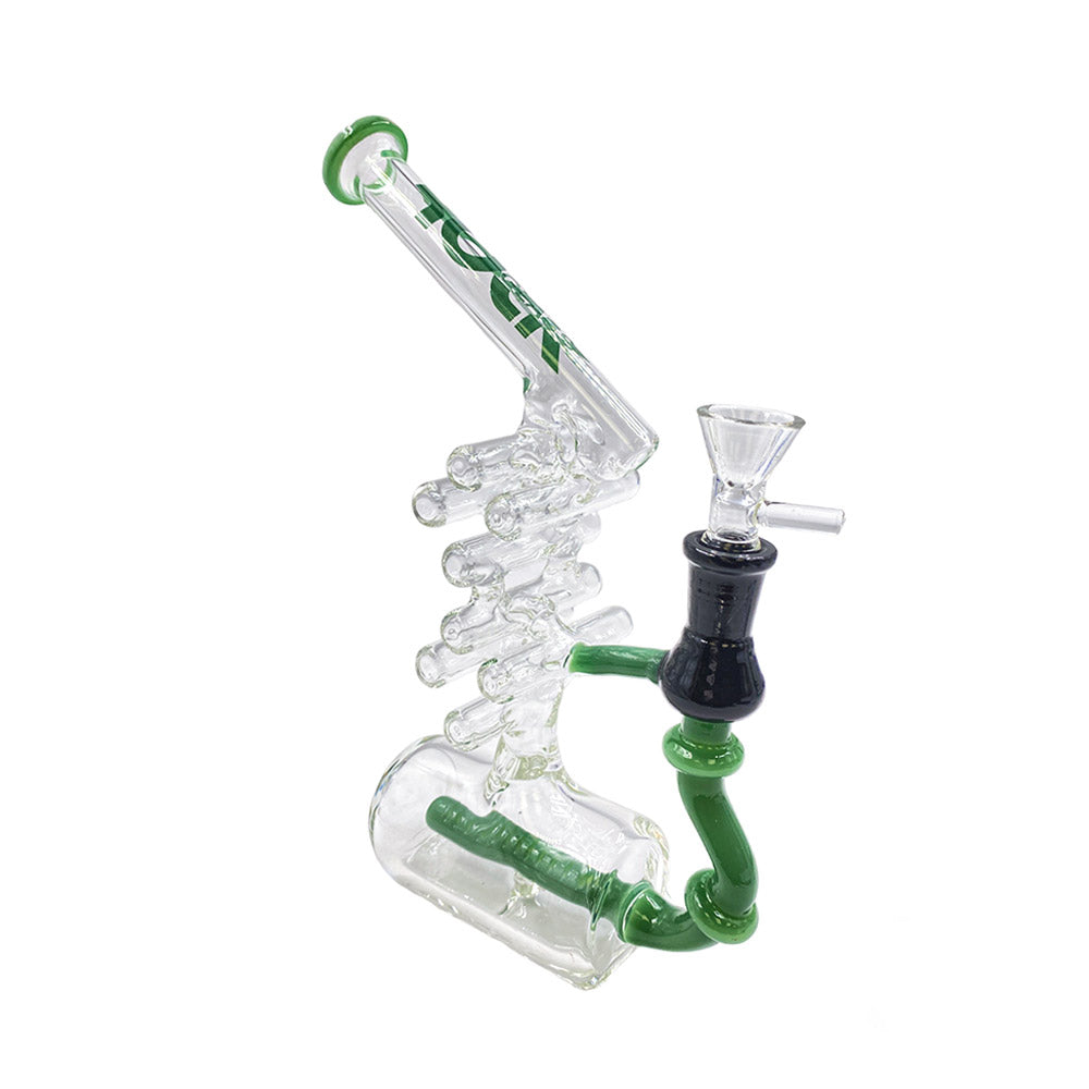 10" Vortex Inline Recycler Bong in green color
