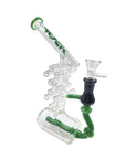 10" Vortex Inline Recycler Bong in green color