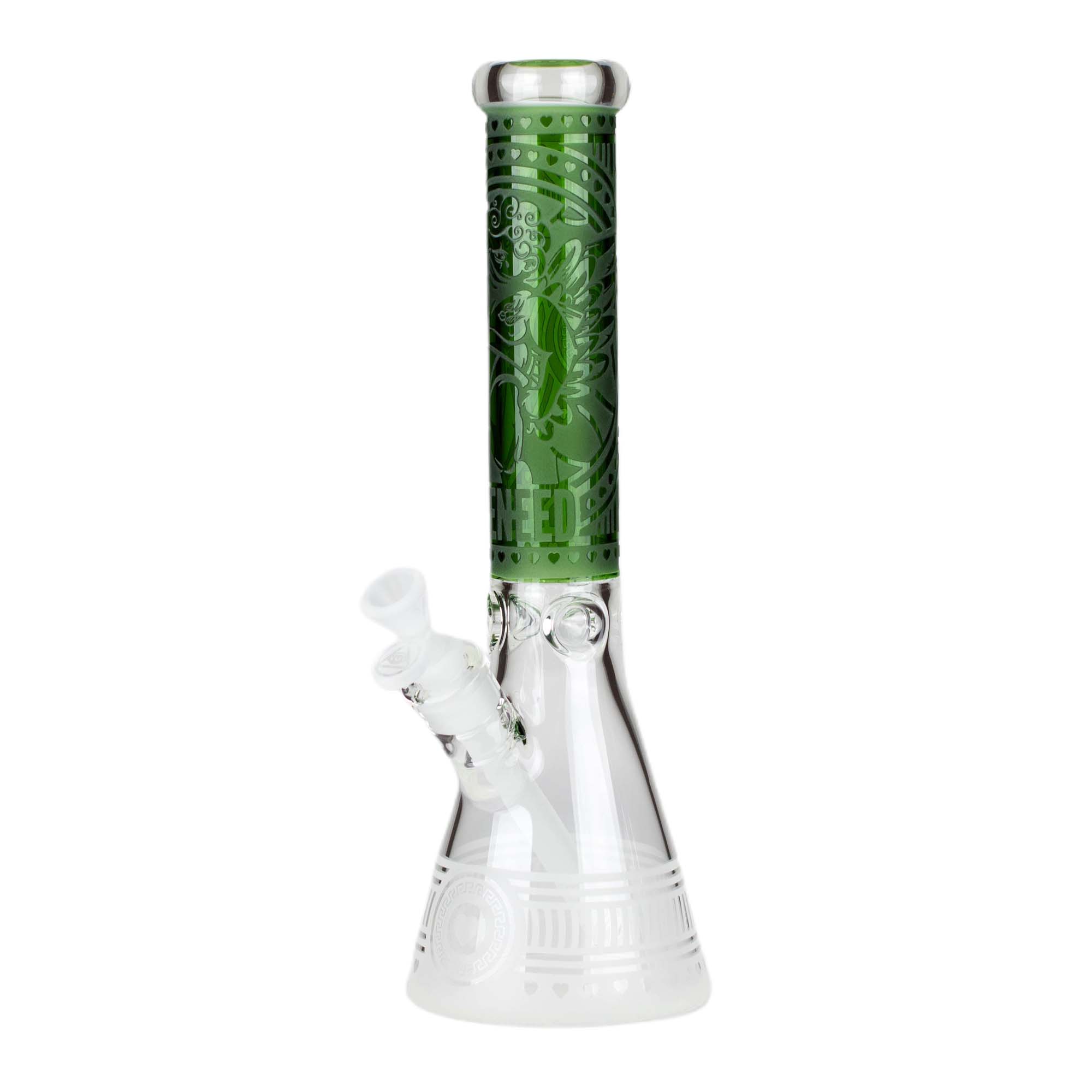 WENEED 14&quot; Cupid&#39;s Heart Beaker Bong Green