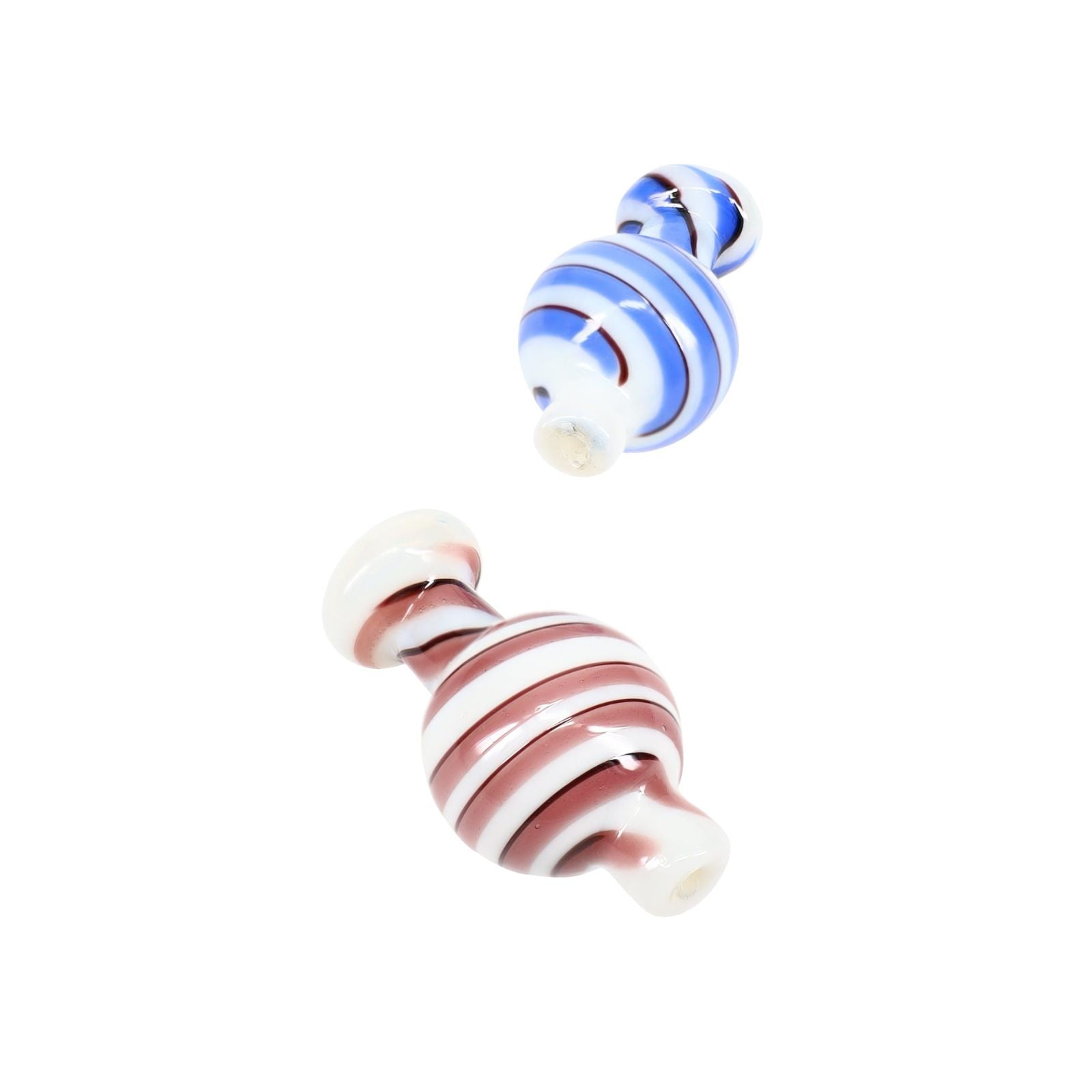White Spiral Stripe Glass Carb Cap
