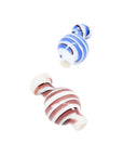 White Spiral Stripe Glass Carb Cap