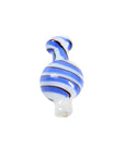 White Spiral Stripe Glass Carb Cap