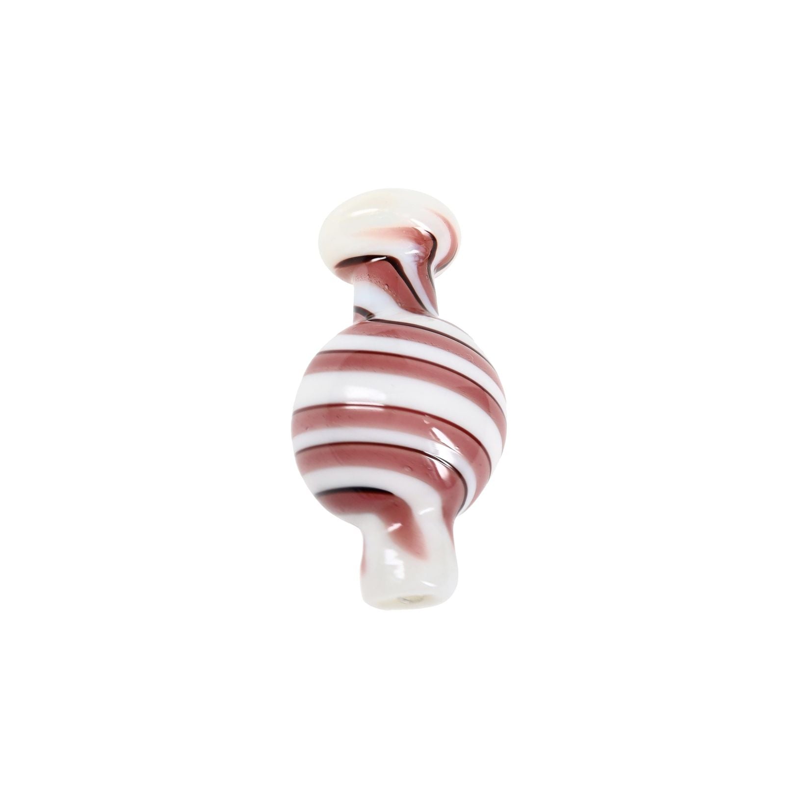 White Spiral Stripe Glass Carb Cap