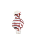 White Spiral Stripe Glass Carb Cap
