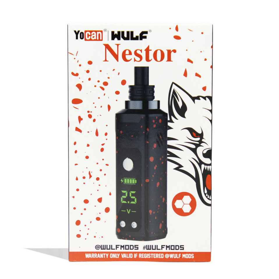 Wulf Mods Nestor Portable Concentrate Vaporizer packaging on a white background
