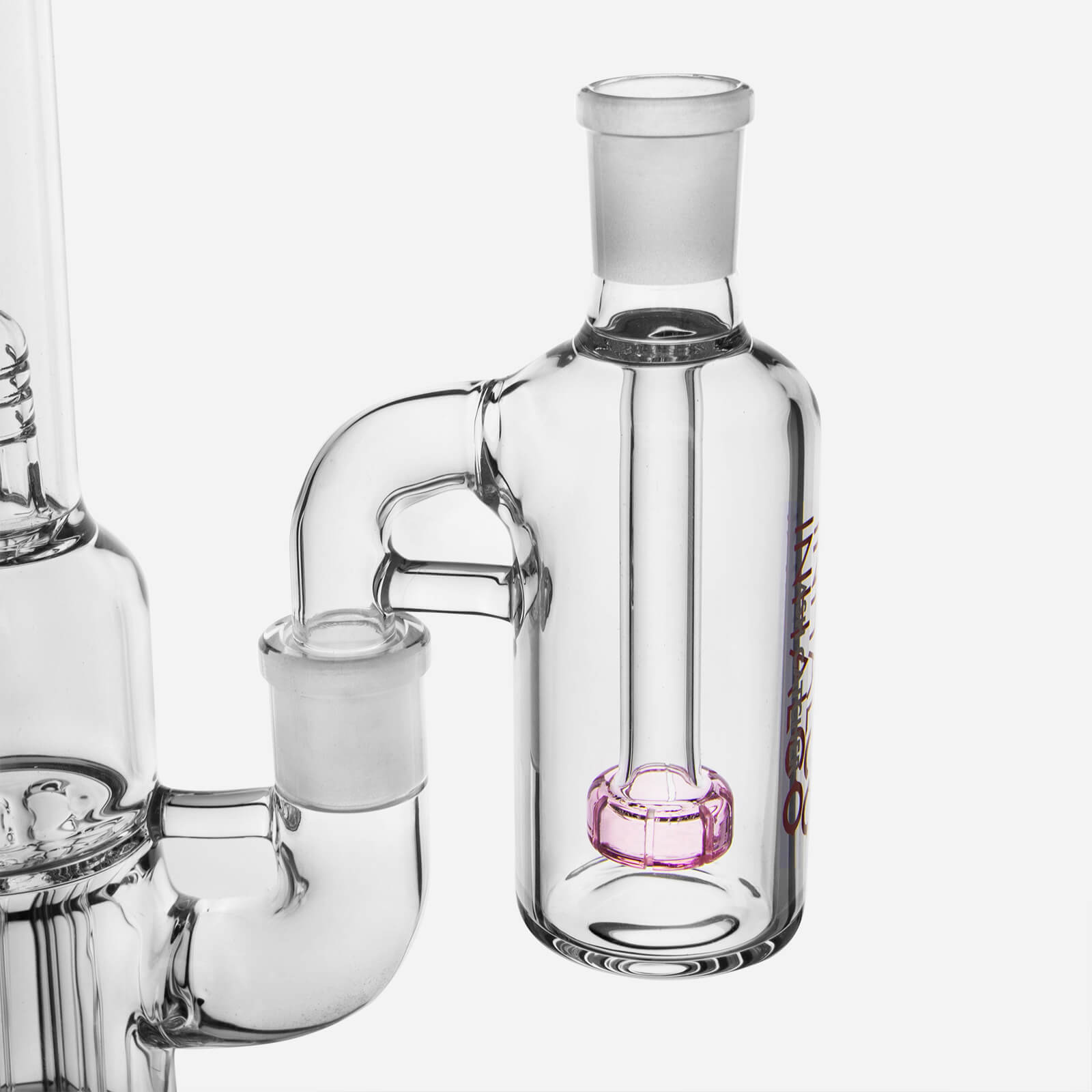 18mm Ash Catcher 90 Degree Pink Perc | INHALCO