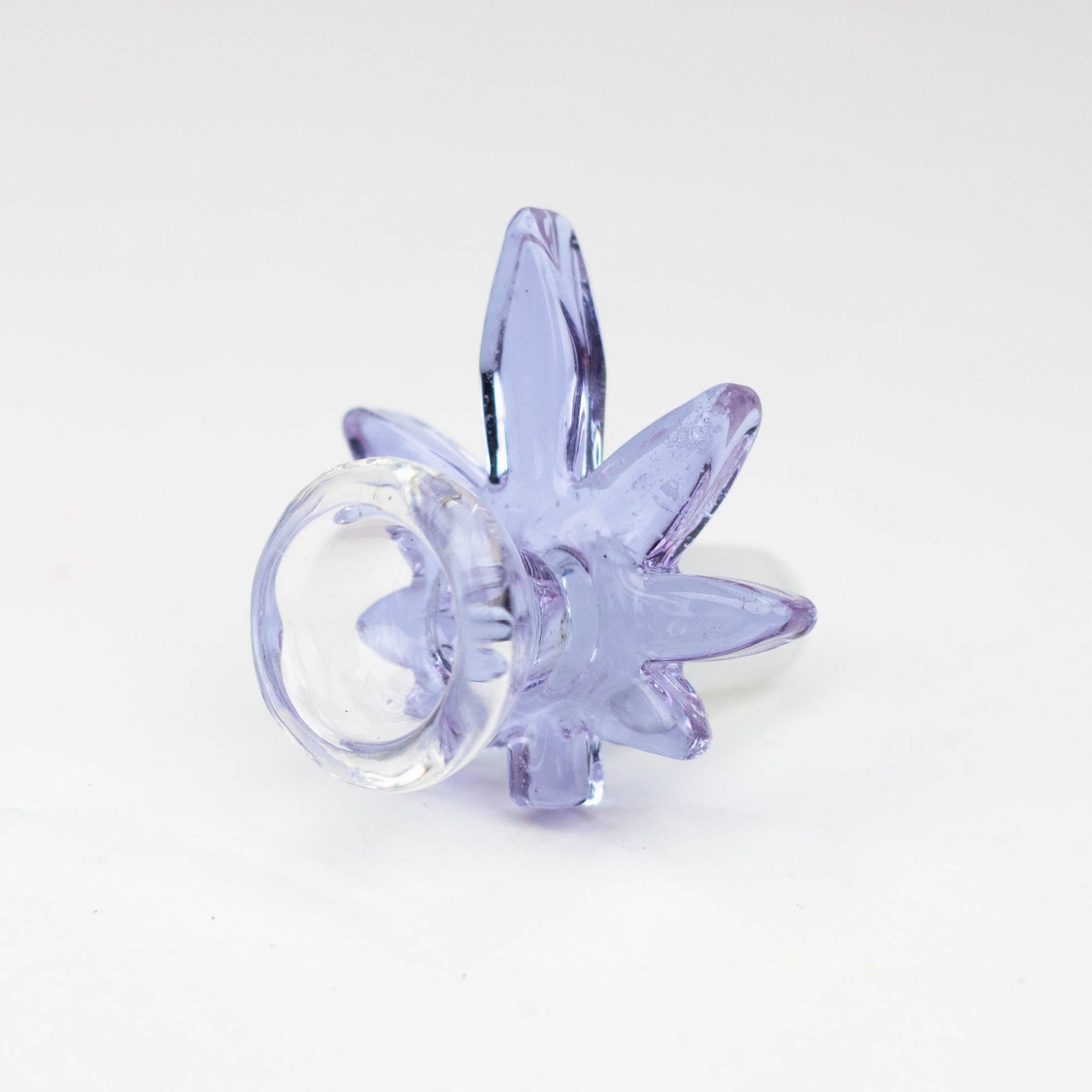 Thick glass bowl with leaf handle_1