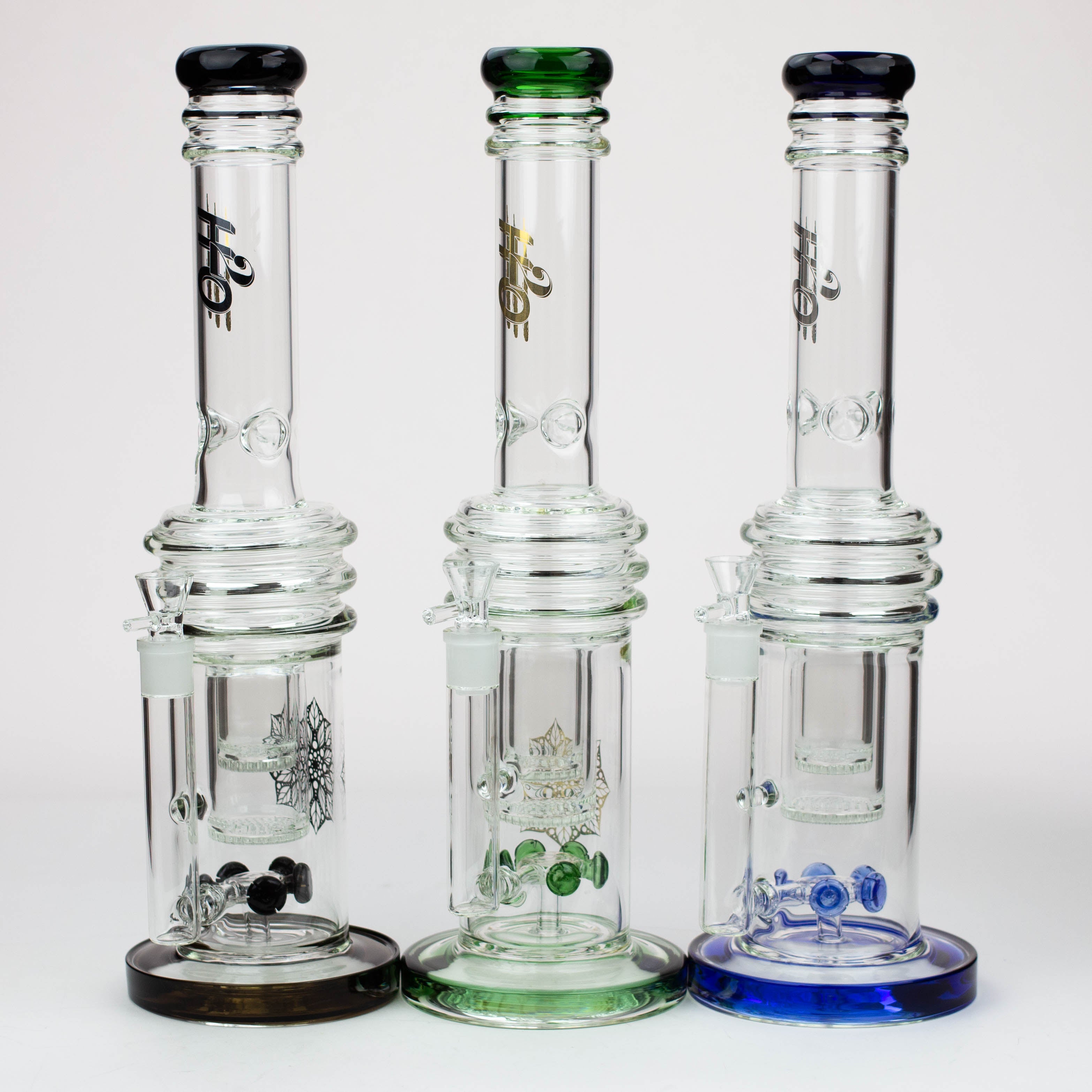 17&quot; H2O glass water bong with double layer honeycomb [H2O-28]_0
