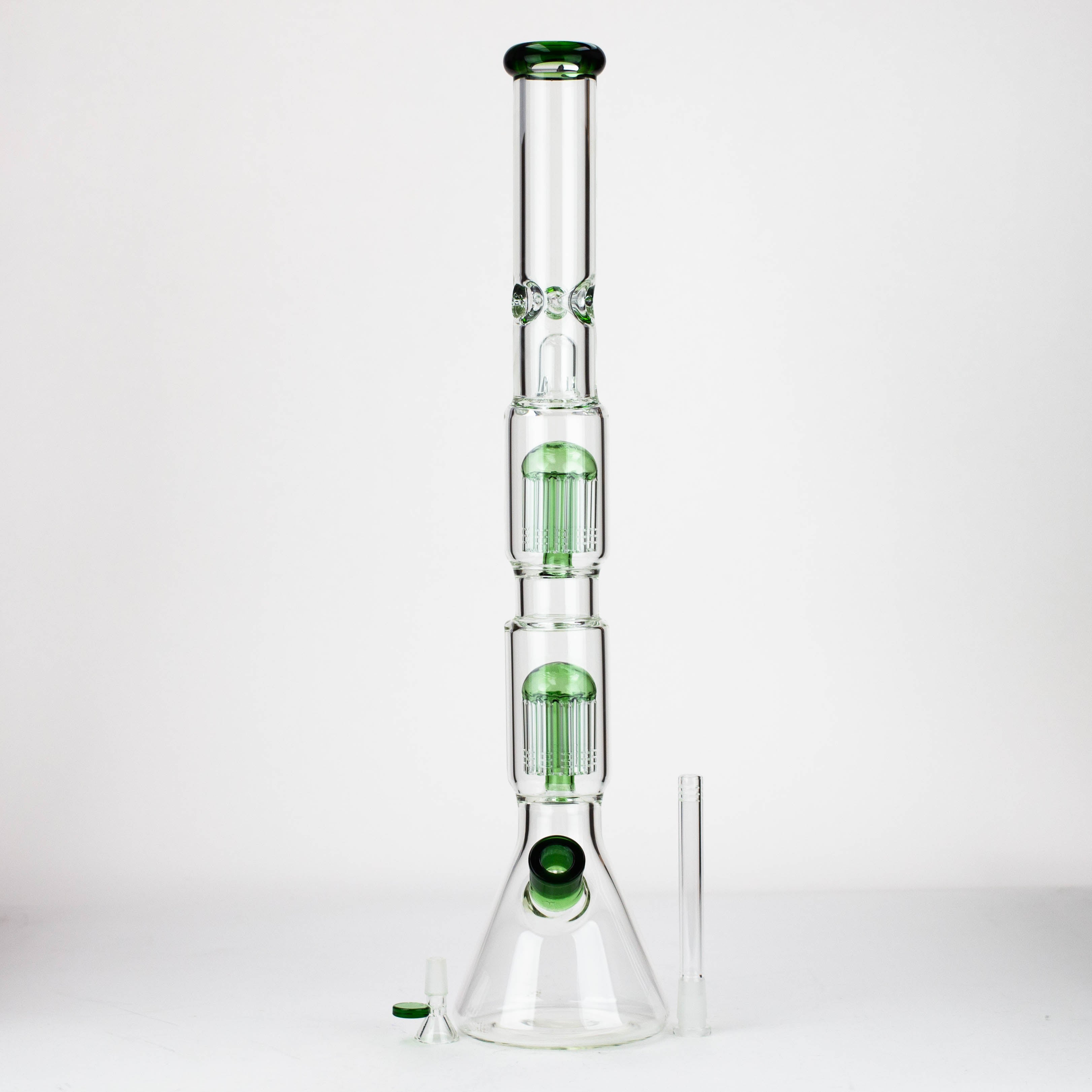 24.5&quot; Dual 8 arms perc, with splash guard 7mm glass water bong [G11124]_5