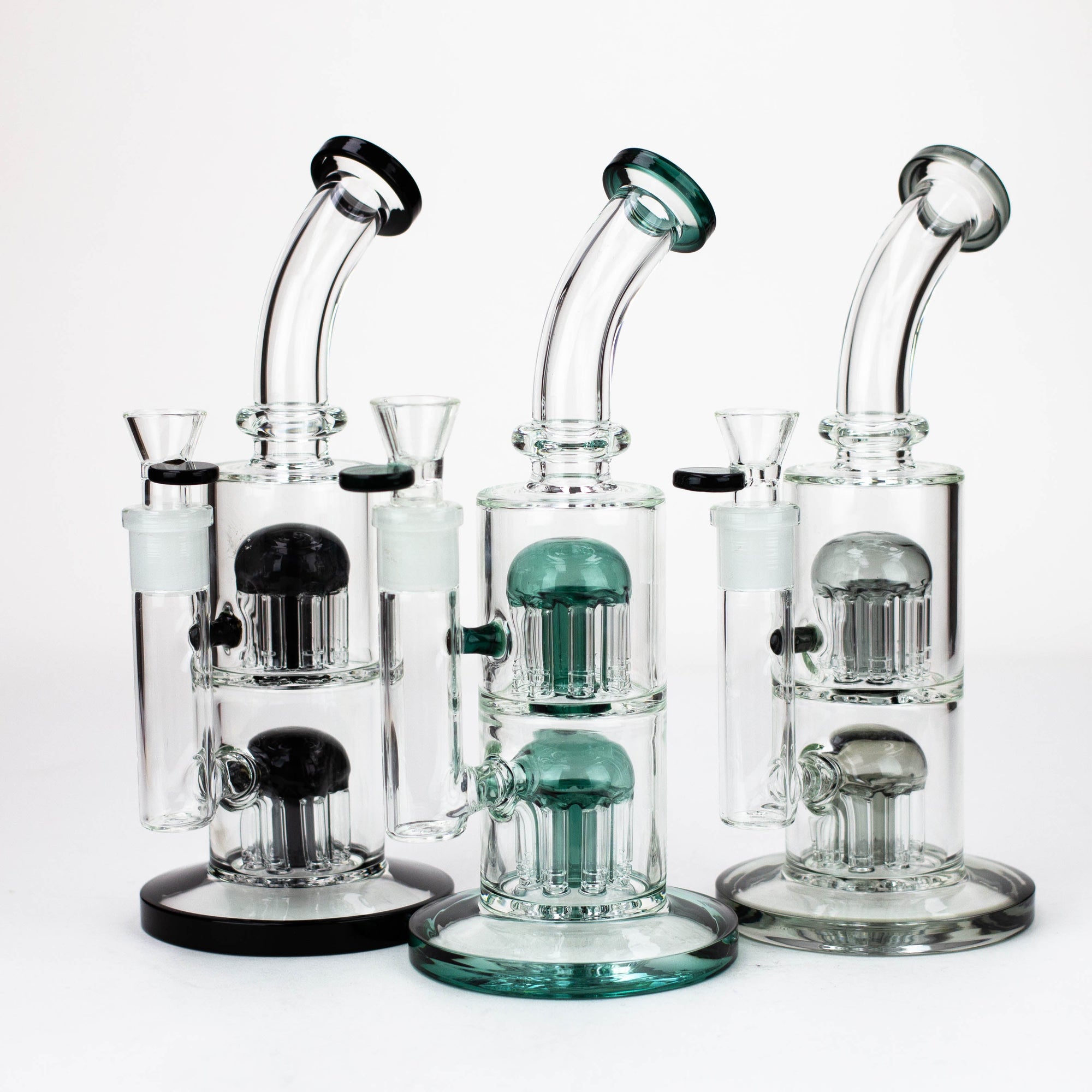 10" Glass Bubbler with Dual 8-Arms Perc_0