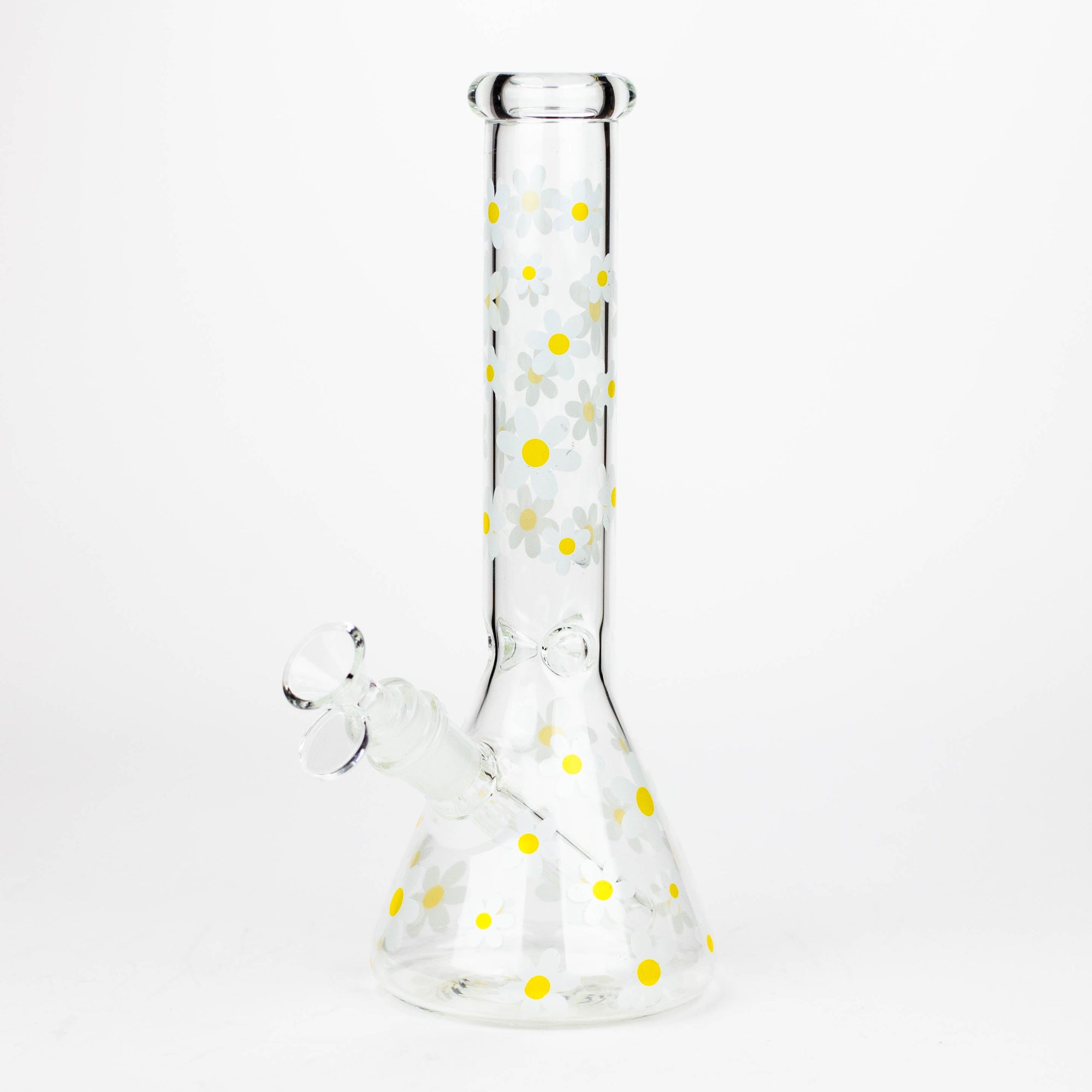 10" Glass Bong With Daisy Design_0