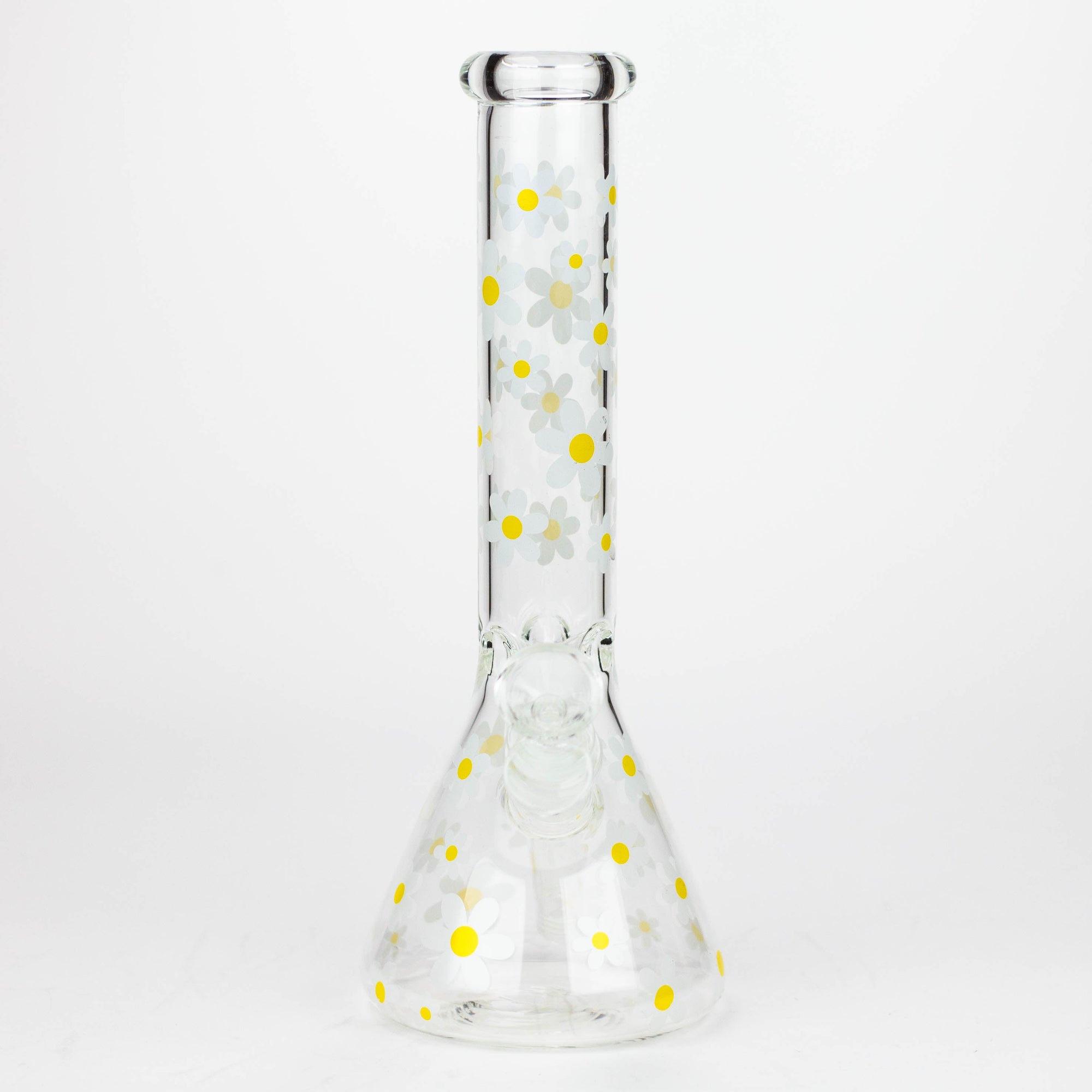 10" Glass Bong With Daisy Design_2