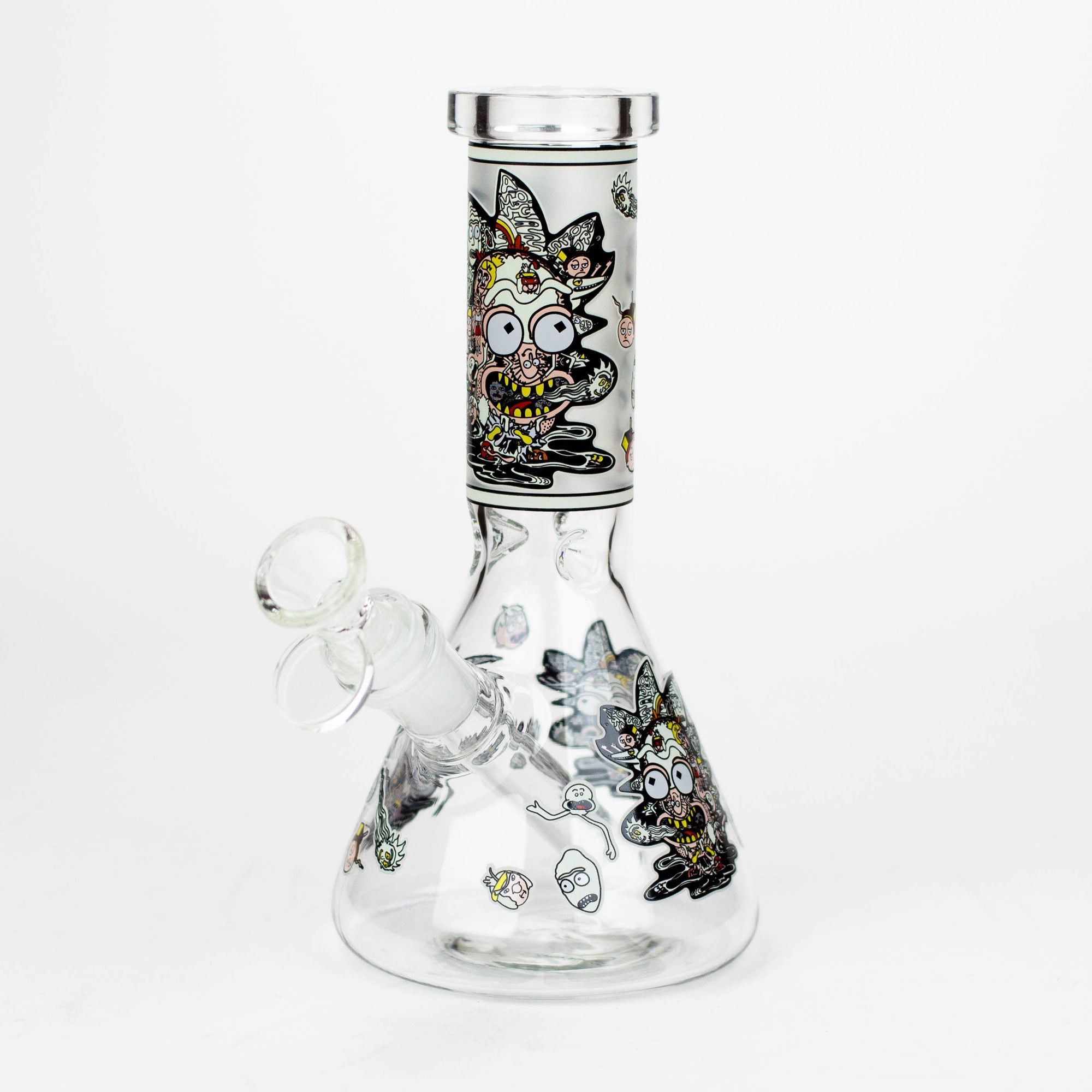 8" Glow In The Dark Glass Bong with RM Design_0