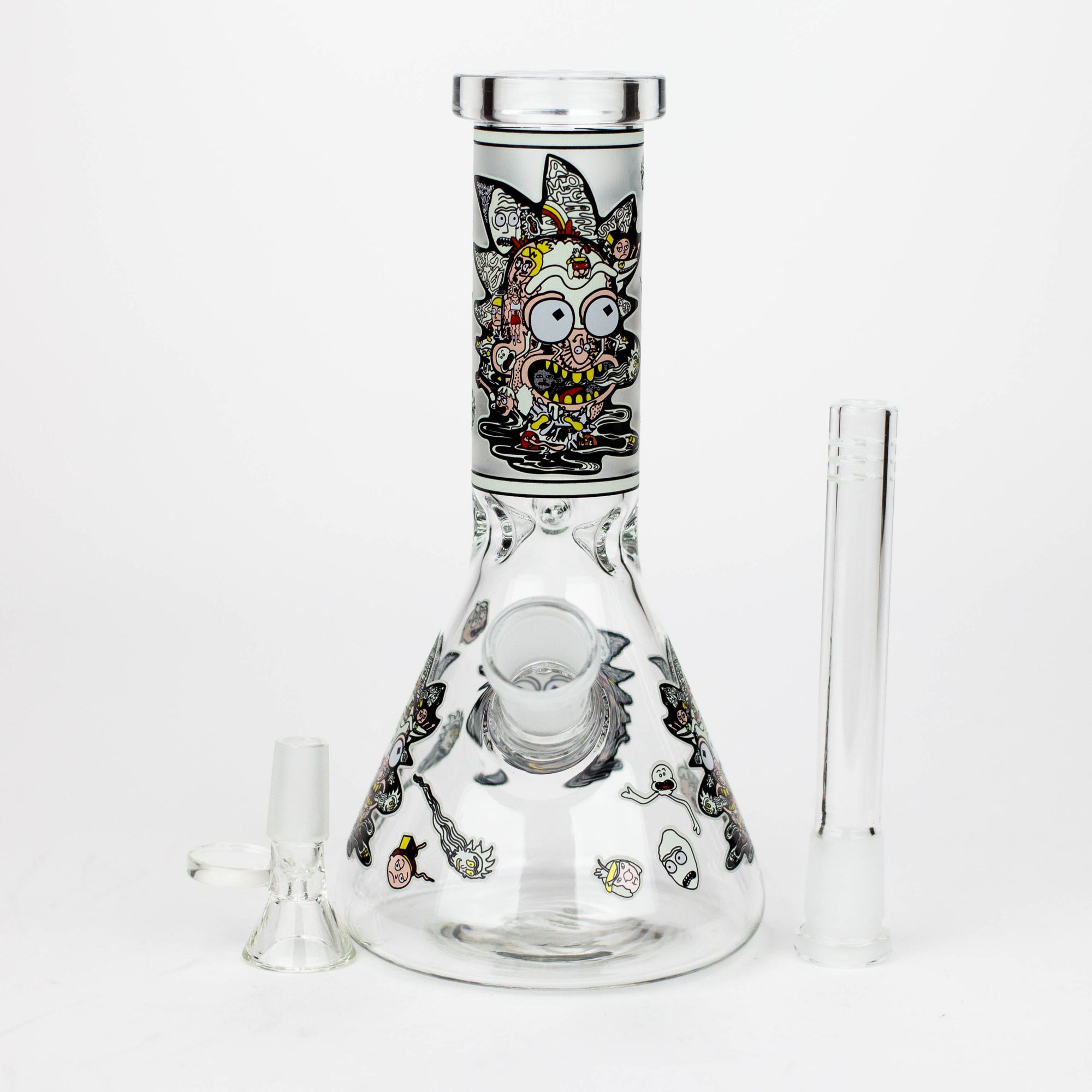 8" Glow In The Dark Glass Bong with RM Design_7