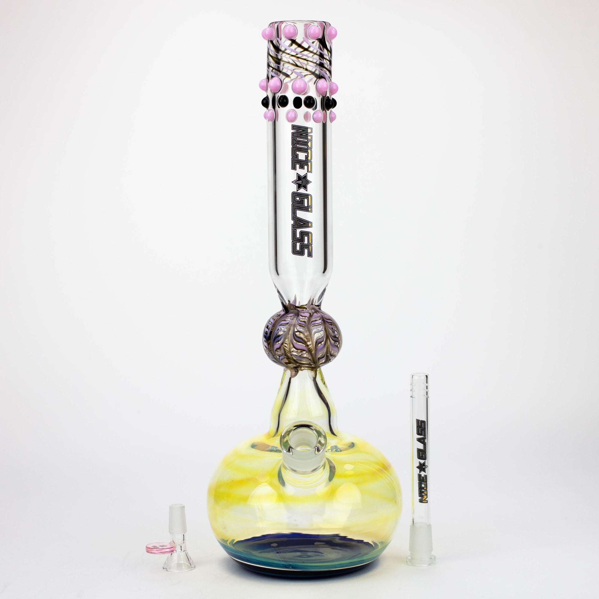 17 inch Dotted and Fumed Round Base Beaker Bong_2