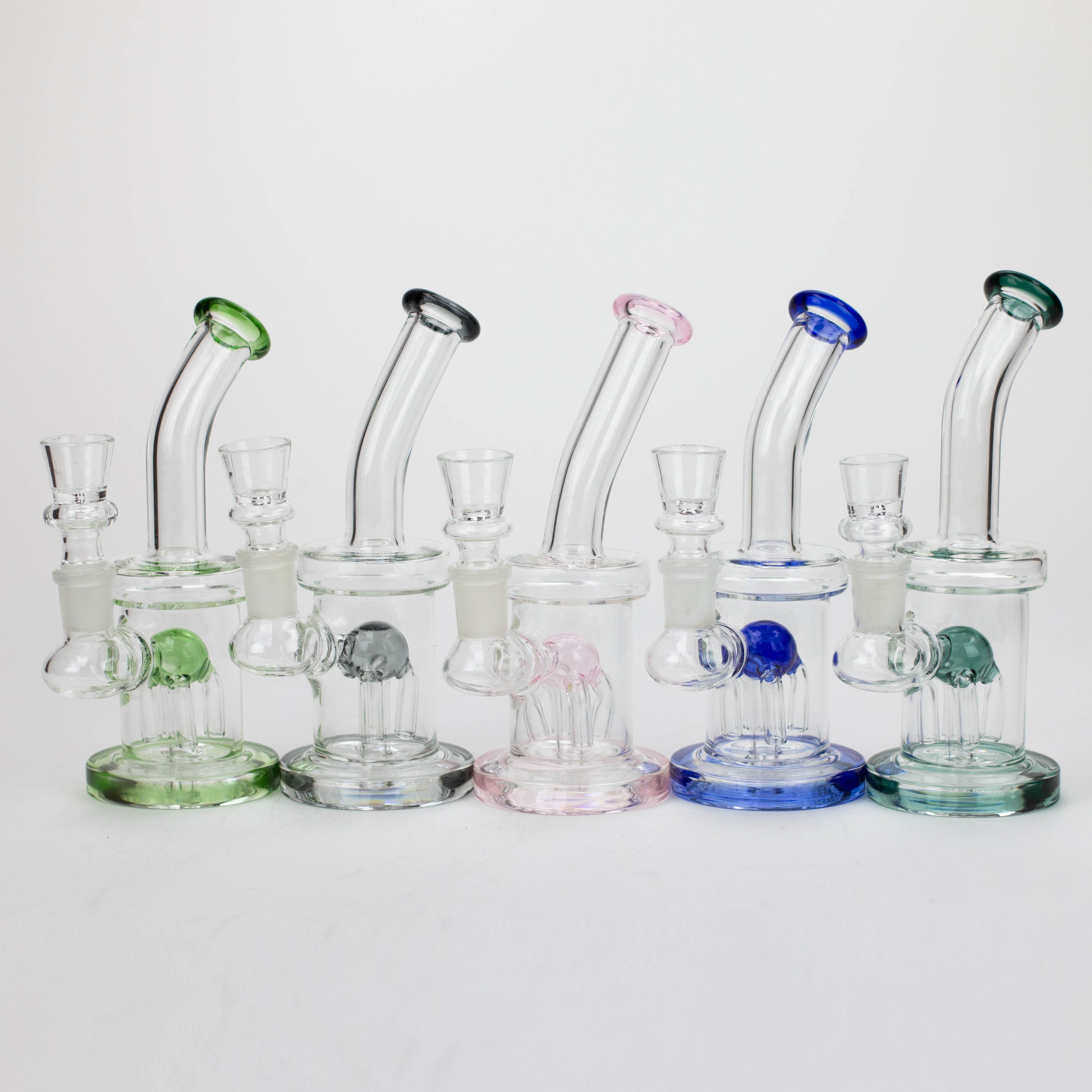 6.5&quot; assorted color glass bong with tree arm diffuser_0