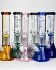 12" Glass beaker color Bong with perc_0
