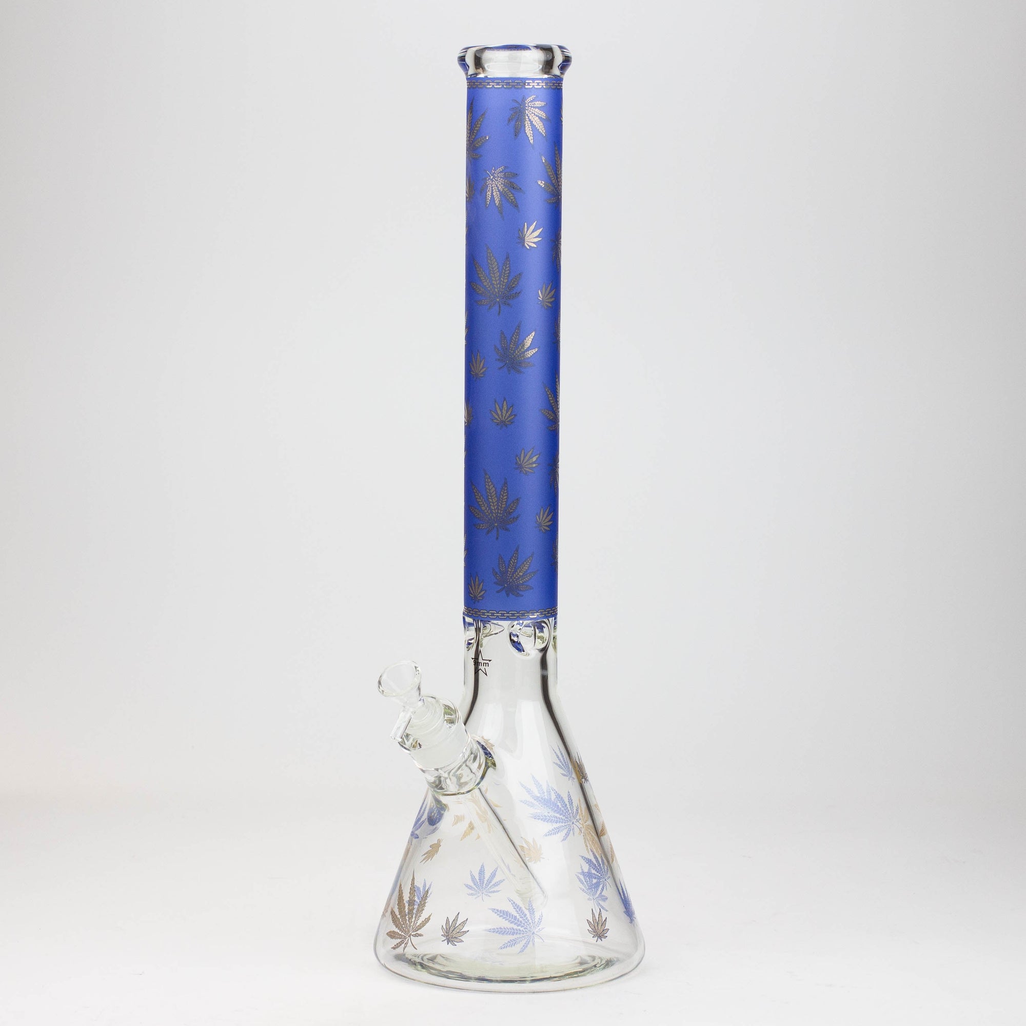 19.5" Gold leaf 9 mm glass water bong
